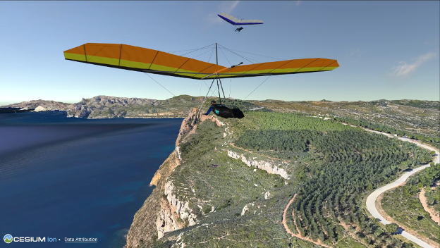 Hang gliders near Marseille, France in VR Glider Sim game