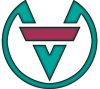 Artistic letter V in teal green with a circle around 75% of the logo