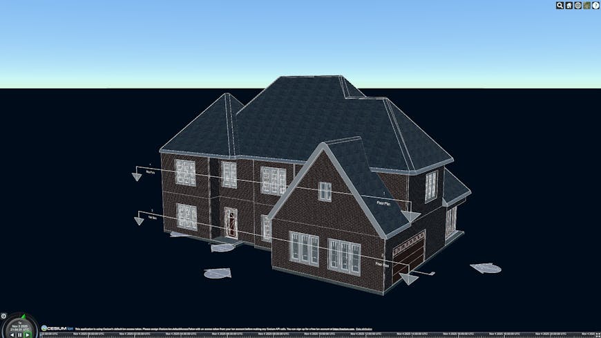 glTF model demonstrating the EXT_mesh_primitive_edge_visibility extension in CesiumJS. Customization of edge colors will come in a future release.