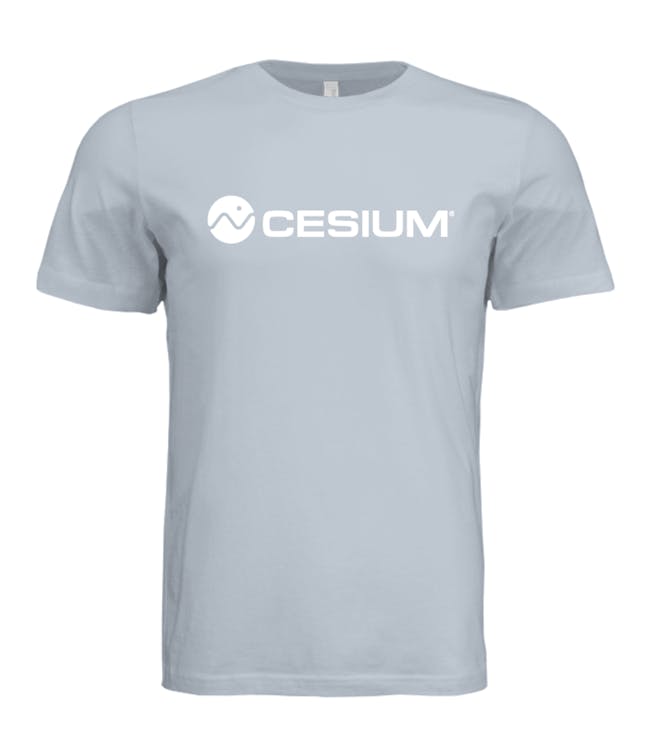 Carolina blue t-shirt with Cesium logo across chest