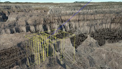 Debug view of canyon terrain