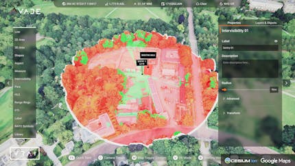 Intervisibility study in VADE. Courtesy VRAI.