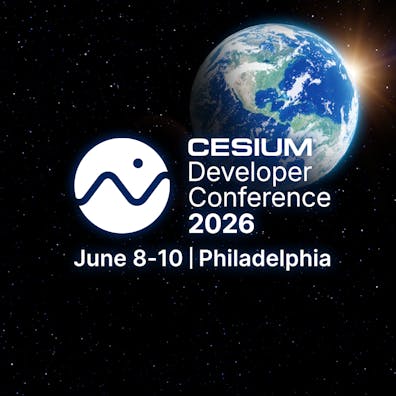 Cesium Developer Conference 2026 June 8-10 Philadelphia, image of globe and Cesium logo