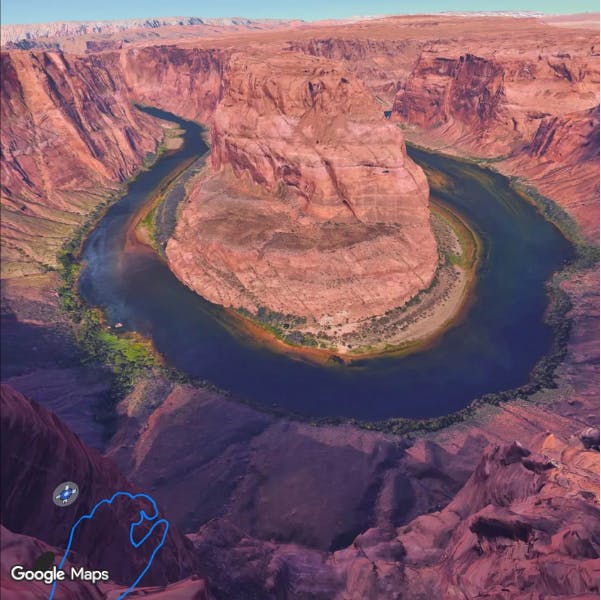 Horsehoe Bend Google Photorealistic 3D Tiles dataset in WorldLens VR