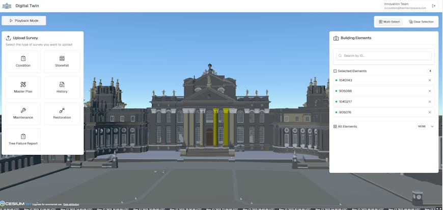 Digital twin of Blenheim Palace