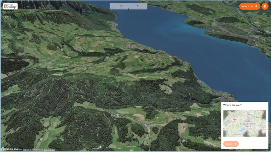 Hillside and lake in Geo Challenge by Camptocamp