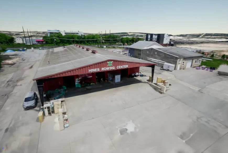 Hines Rowing Center in Conshohocken, PA, visualized in Cesium for Unreal using Gaussian splats produced by iTwin Reality Capture.