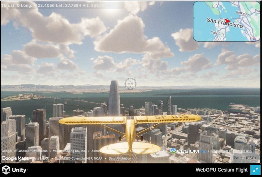 Cesium Unity for WebGPU Flight Sample
