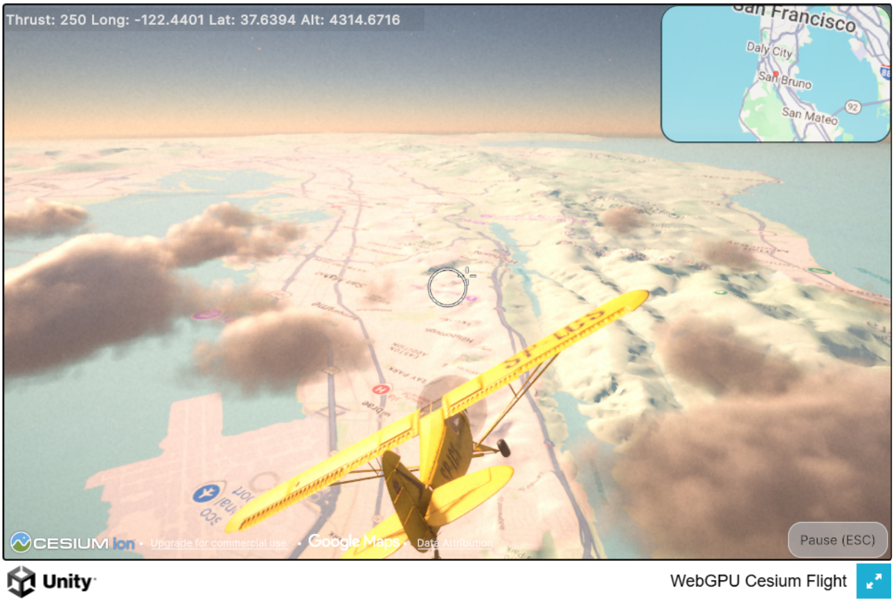 Web CPU Unity Cesium Flight