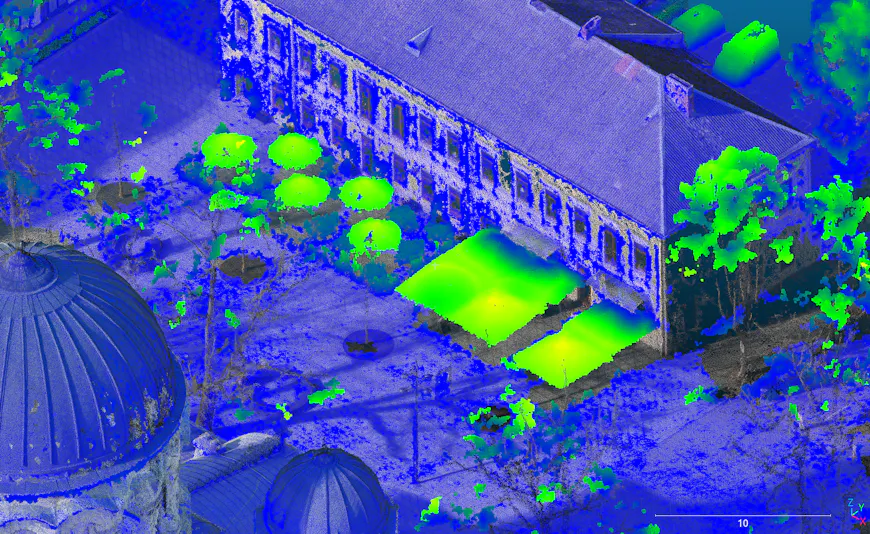 Matom.AI change detection of a point cloud in Kaunas, Lithuania