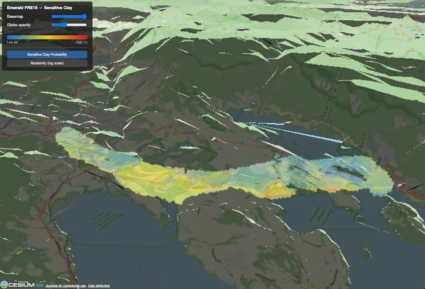 Subsurface data in the Netherlands visualized in CesiumJS by Bedrock.engineer using 3D Tiles voxels