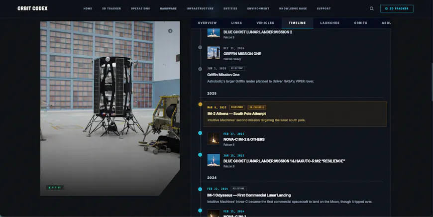 Athena lunar lander image in Orbit Codex