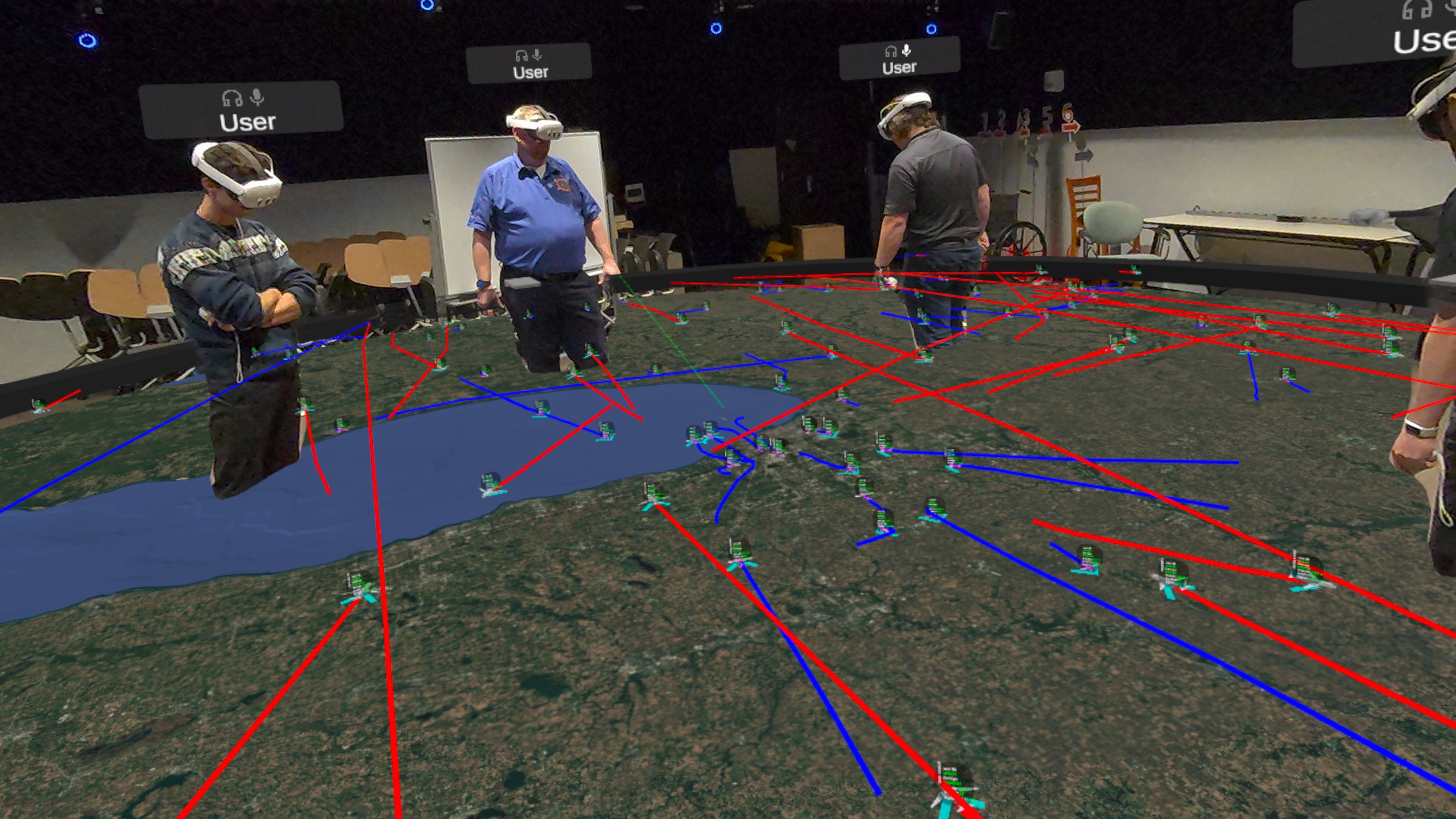 Live flight data visualized in VR with CollabXR by Purdue University Envision Center