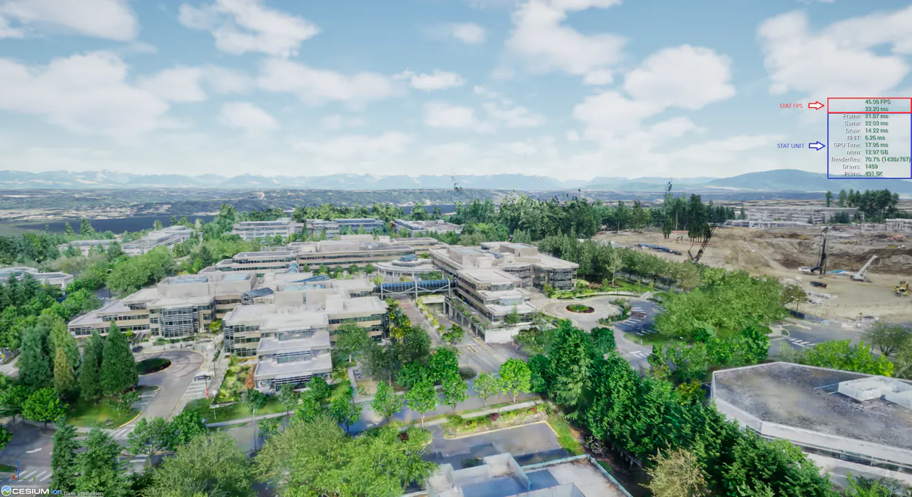 Open the in‑editor console (~) and run stat fps and stat unit.