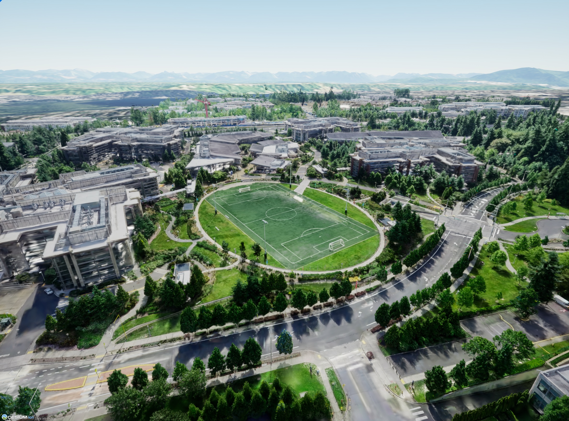 The Microsoft campus in Redmond, Washington, visualized with 3D Gaussian splat tilesets in Cesium for Unreal. 