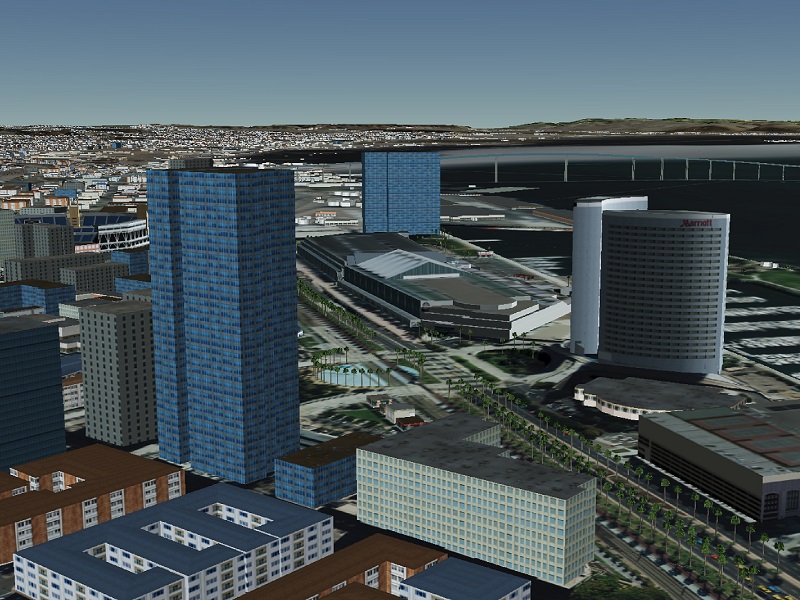 CDB common database format data of buildings in a downtown area
