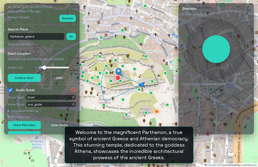 iPad interface of EarthRunner supports navigation and AI insights