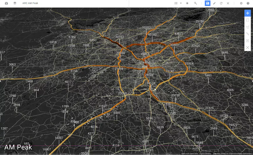 traffic volume visualized with vector data