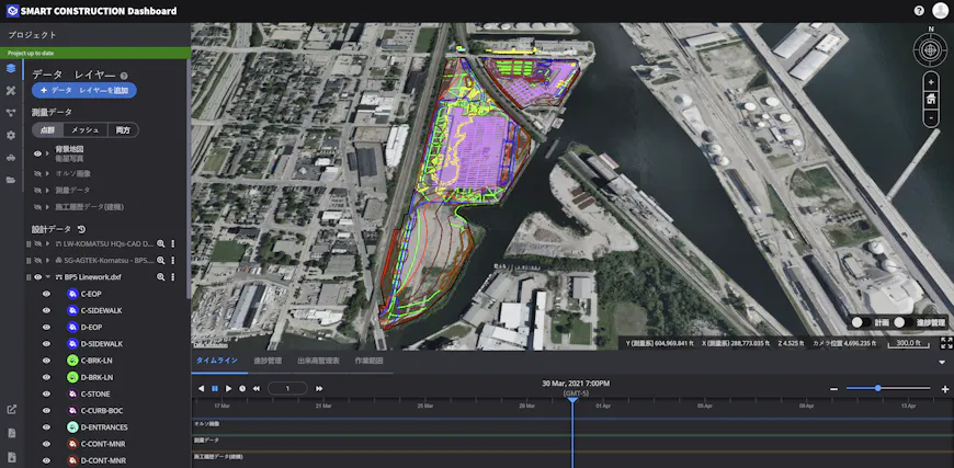 Linework display in EARTHBRAIN Smart Construction Dashboard