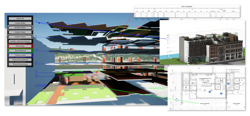 Visualization of vector datasets used in AEC
