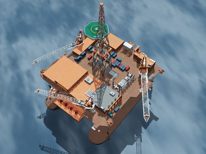 Massive BIM model of an oil rig
