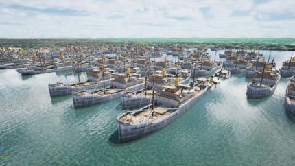 Ships in Mallows Bay visualized in Cesium for Unreal