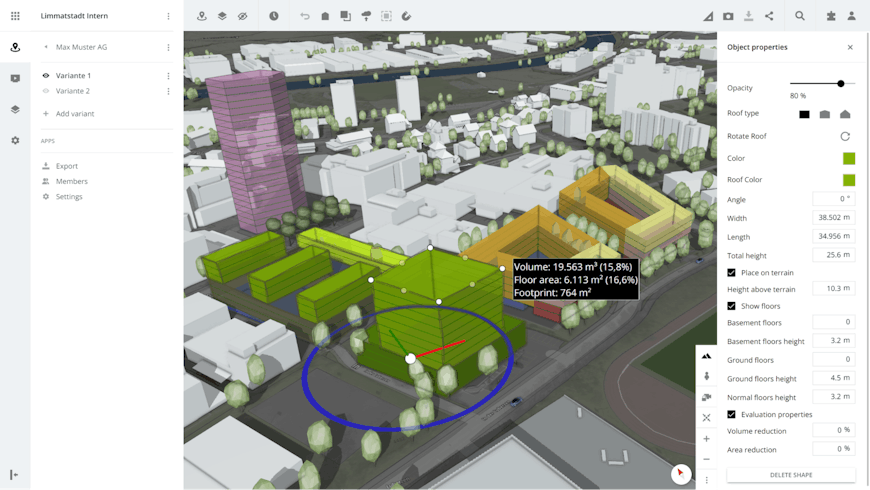 Adjusting building and tree opacity in LUUCY