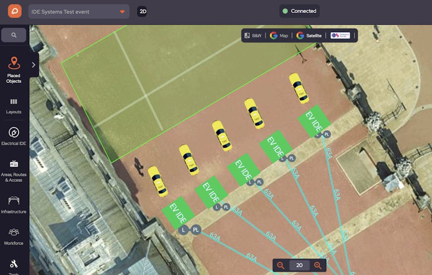 Traffic routes and parking spots in OnePlan