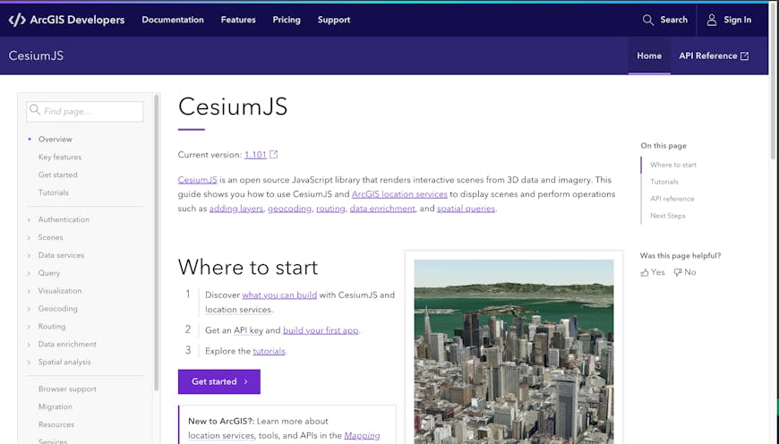 ArcGIS CesiumJS tutorial landing page