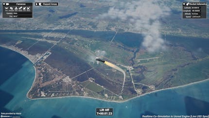 Cesium for Omniverse was used to simulate Cape Canaveral launch operations in a concept created by Cesium, Epic Games, NVIDIA, and the US Space Force for the Spaceport Integrated Operations Center.