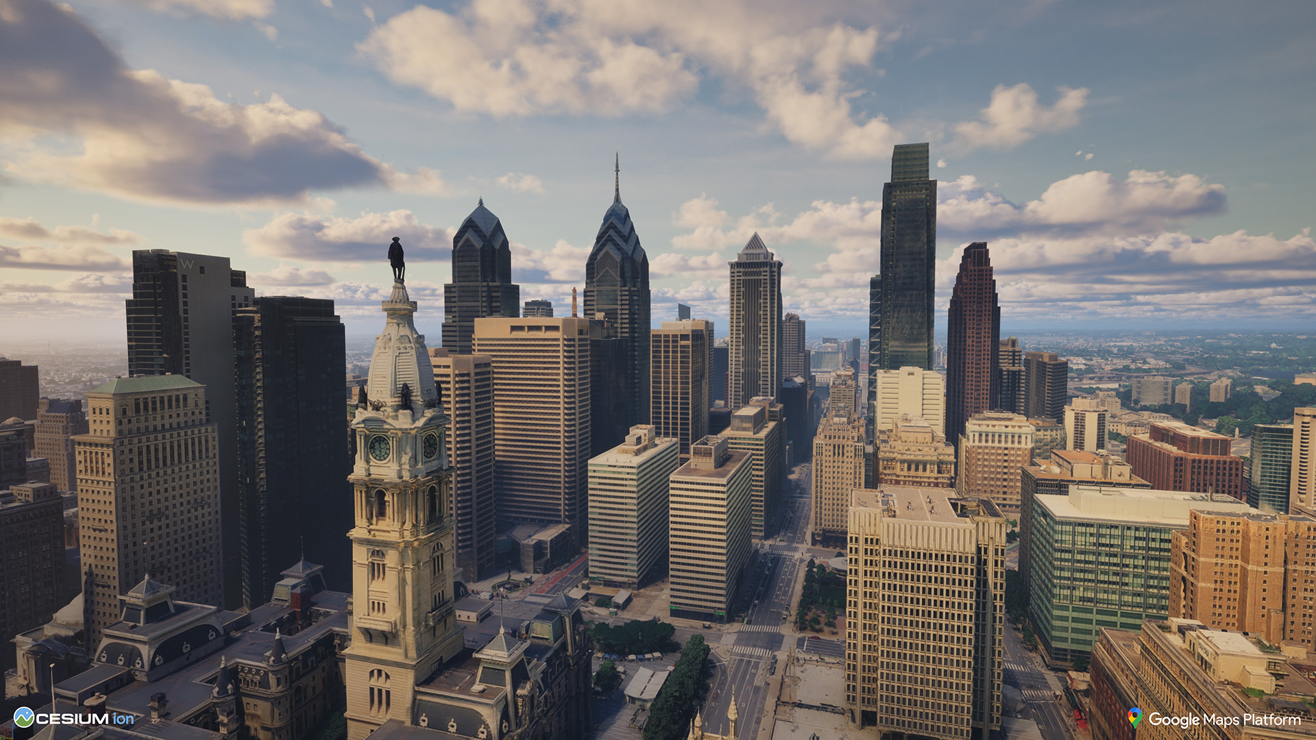 Philadelphia: Google Photorealistic 3D Tiles in Unreal Engine