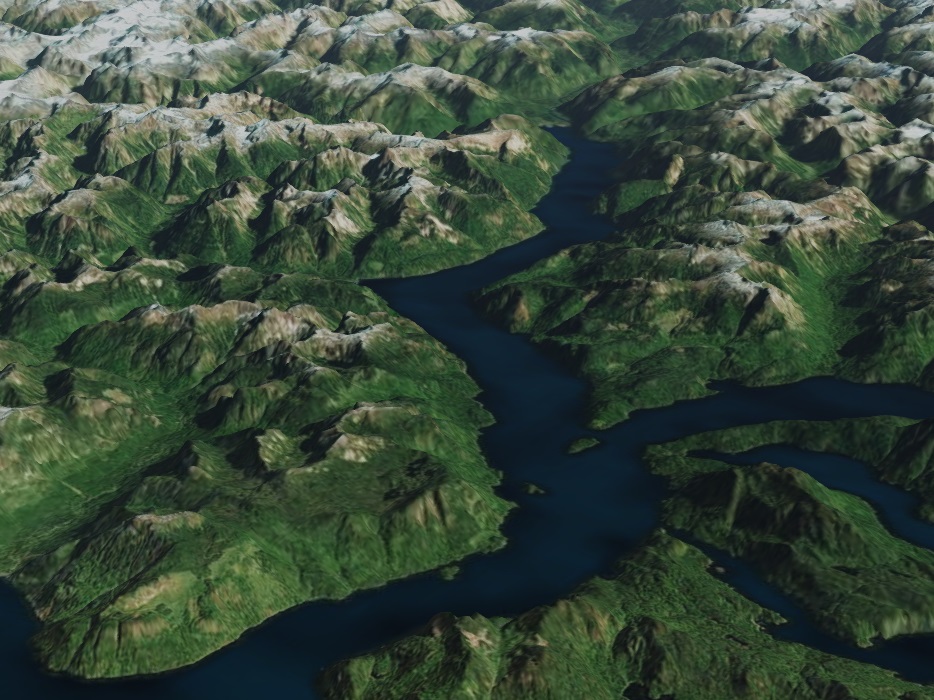 Tiles loading a higher level of detail. 