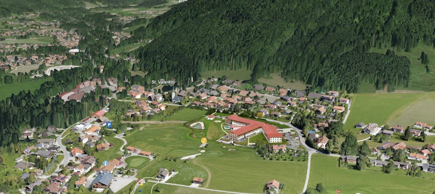 Golf Club Ruhpolding 3D map with photogrammetry model of clubhouse