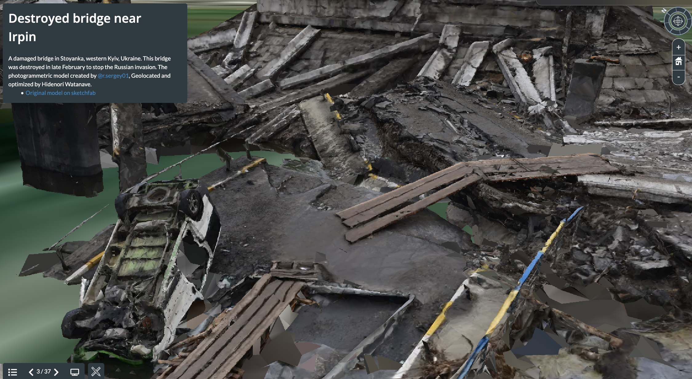 Cesium Story created by Professor Hidenori Watanave, of the University of Tokyo, and Professor Taichi Furuhashi, of Aoyama Gakuin University, showing the damage in Ukraine.