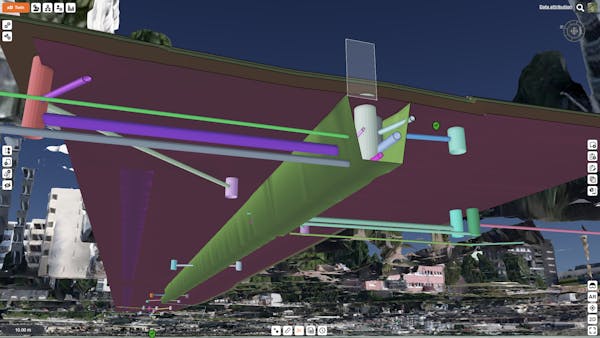 BIM for utility networks showing locations of pipes and cables.