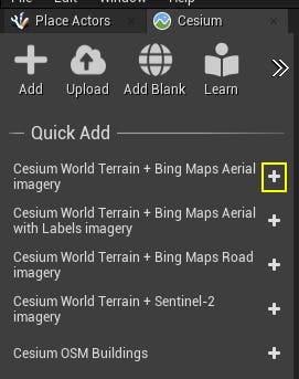 Screenshot of the Quick Add dialog in Unreal Engine