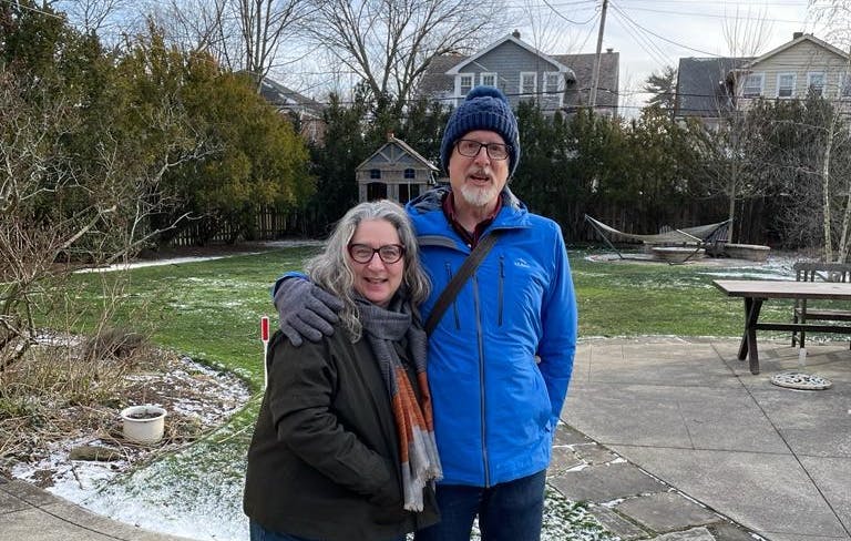 Tim Moore with his wife, Rachel