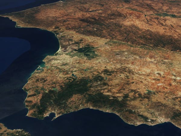 Sentinel-2 cloudless satellite imagery of Spain