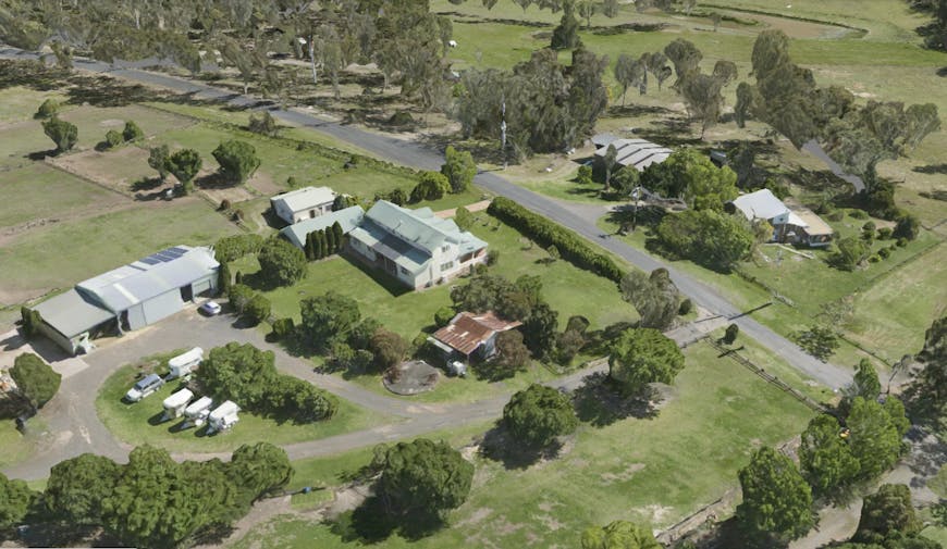 Aerial view of rural area