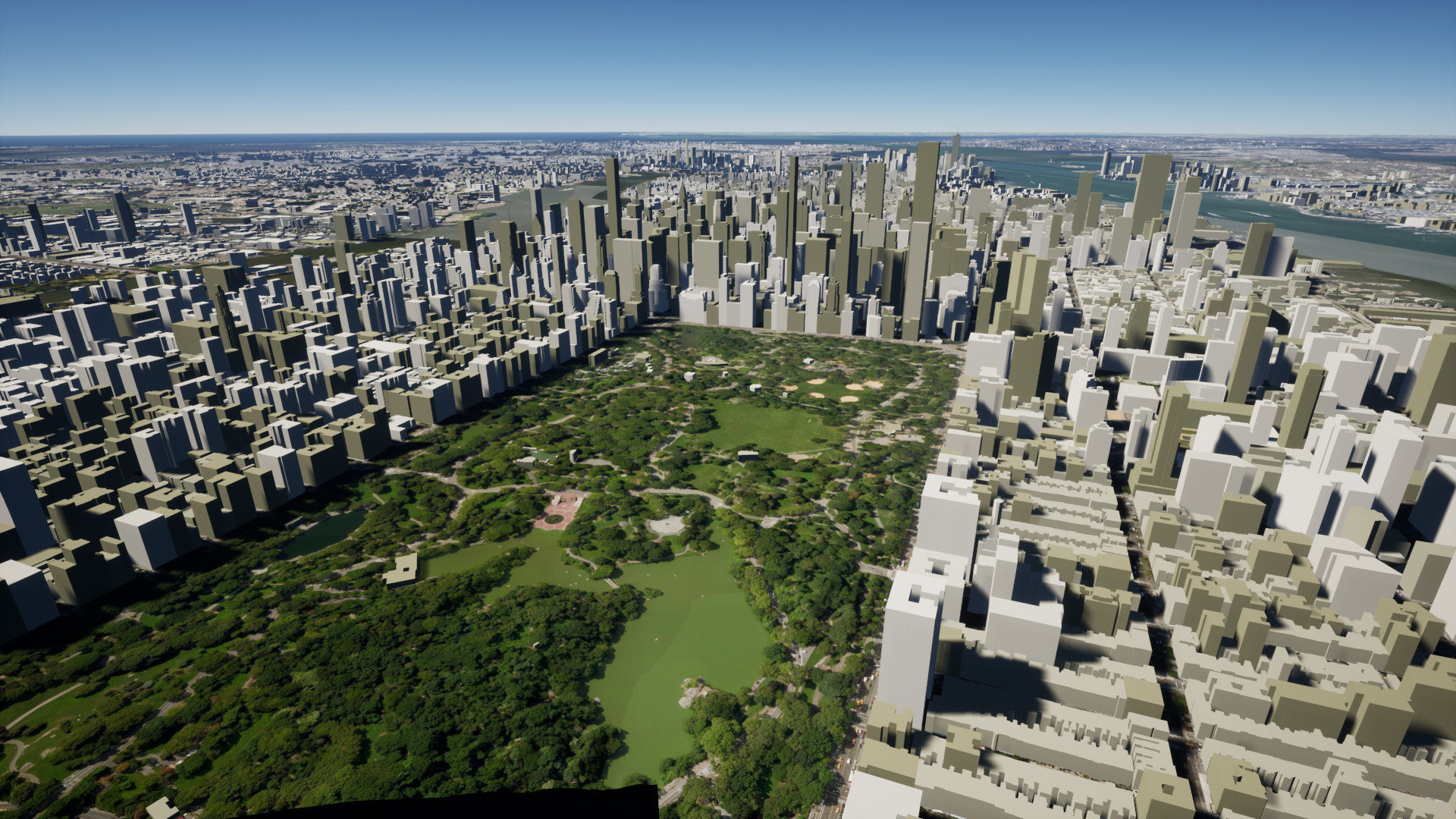 Project Anywhere with Cesium OSM Buildings around Central Park