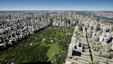 Project Anywhere with Cesium OSM Buildings around Central Park