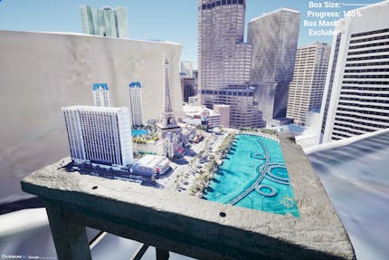 City of Las Vegas displayed on a tabletop in Cesium for Unreal
