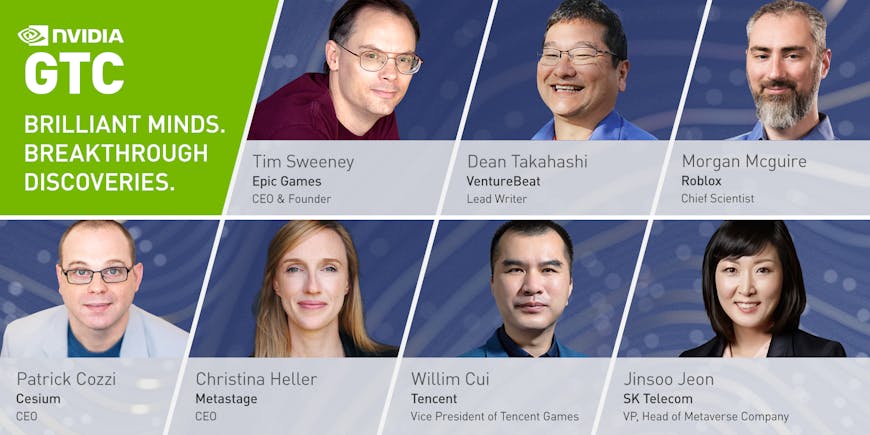 GTC Panel - A Vision of the Metaverse 2021, with Cesium CEO Patrick Cozzi, Tim Sweeney of Epic Games, Morgan Mcguire of Roblox, and more. 