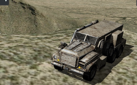 A 3D model of a tank on Cesium World Terrain