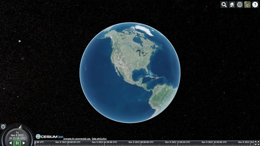 Globe in CesiumJS with widgets
