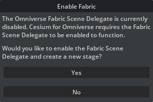 Click Yes to enable fabric.