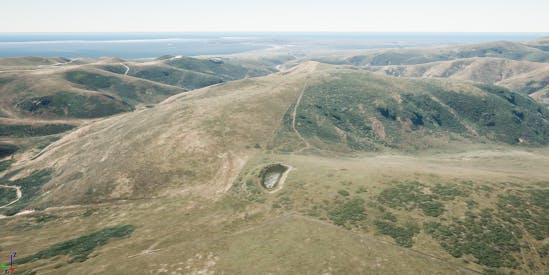 A hilly, barren view in Unreal Engine