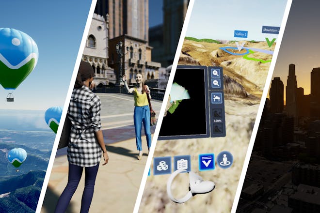 Hot air balloons, avatars in the metaverse, VR construction sites, city digital twin