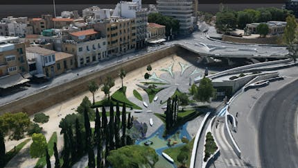 3D reconstruction of Eleftheria Square of the city of Nicosia (designed by Zaha Hadid Architects) in iNicosia digital twin.