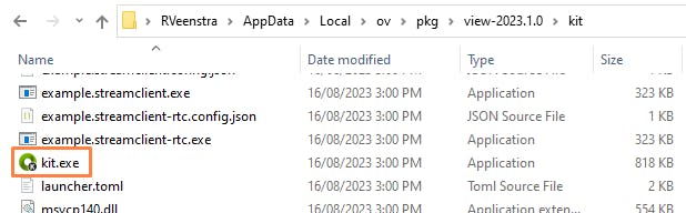 Open the Kit folder and run kit.exe to determine the application’s Kit version. 